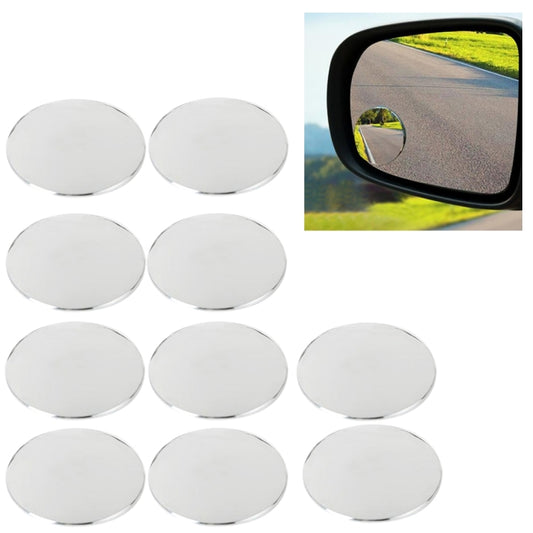 Set of 10 round wide-angle blind spot mirrors, 5.5 cm, white backing