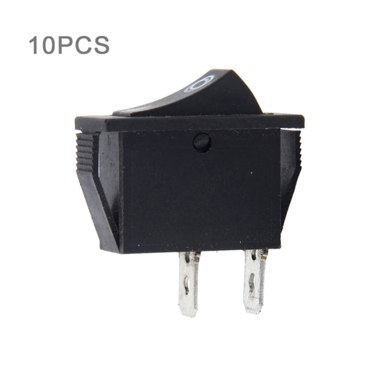 Black 2-pin push button rocker switch with metal terminals
