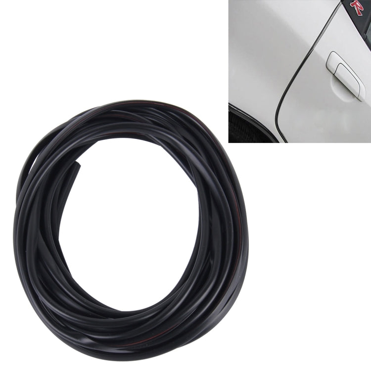 Black PVC decorative strip roll, 5m flexible door/window seal trim