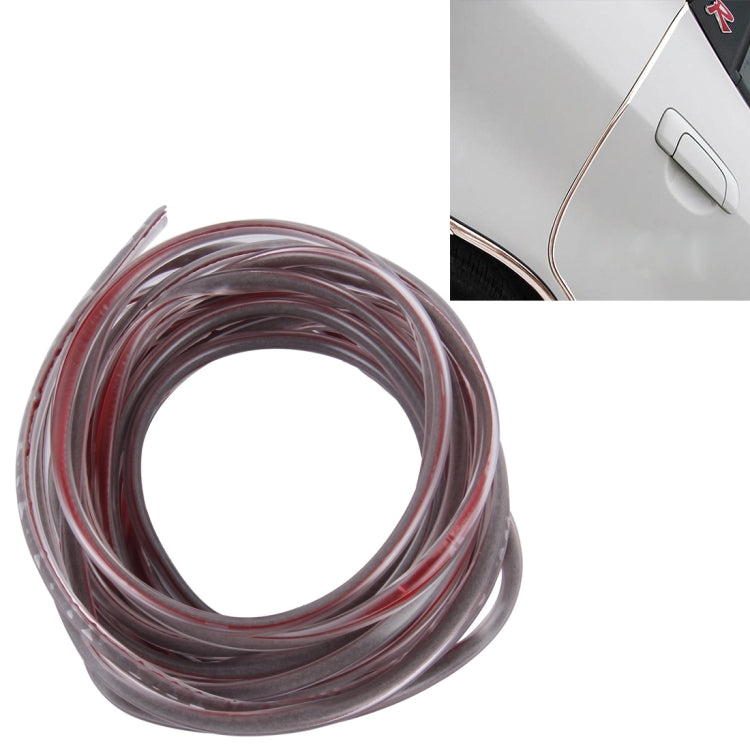 Gray transparent PVC decorative strip roll with red accents, 5m