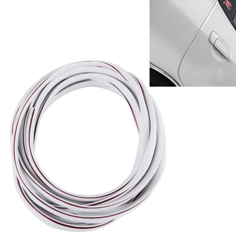 White PVC decorative strip roll with red and black accents, 5m