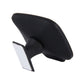 Black wide-angle rear view mirror with stand base and curved frame profile