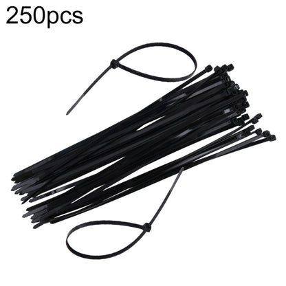 5mm x 300mm black nylon cable ties, pack of 250, with bundled straps and heads