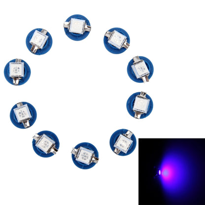 Blue B8.5 LED wedge bulbs (10-pack) with round bases, dashboard indicator lights