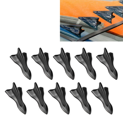 10 PCS Universal Car Black Shark Fin Diffuser Vortex Generator Roof Spoiler, Black