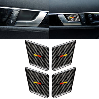 Carbon fiber door inner handle wrist panel stickers, German flag stripe (installed)