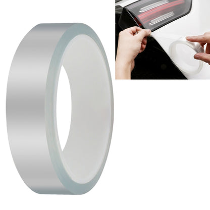 Universal door edge protection strip roll, transparent film with light blue border