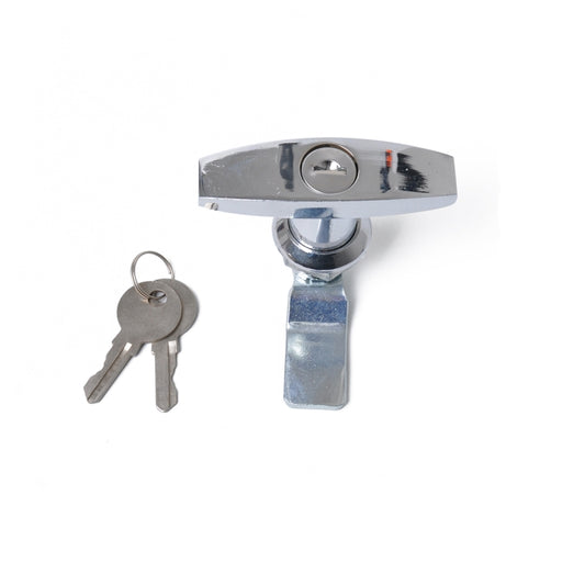 T Shape Handle Paddle Entry Door Latch & Keys Tool Box Lock for Trailer / Yacht / Truck, T Shape Handle (Silver)