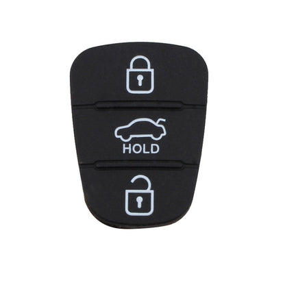 Black silicone key button pad with lock, HOLD, and trunk icons for 3-button fob
