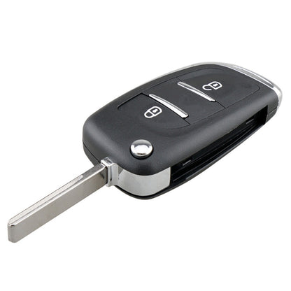 Black car key fob case with two lock buttons and silver key blade
