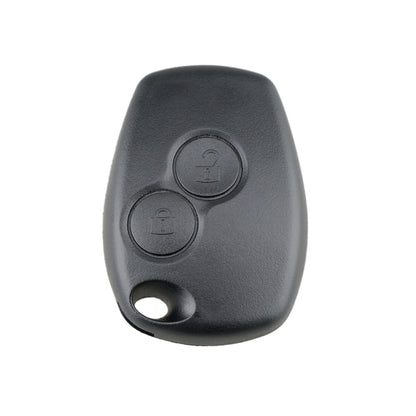 2-button car key fob case for Renault, black shell with keyring hole and buttons