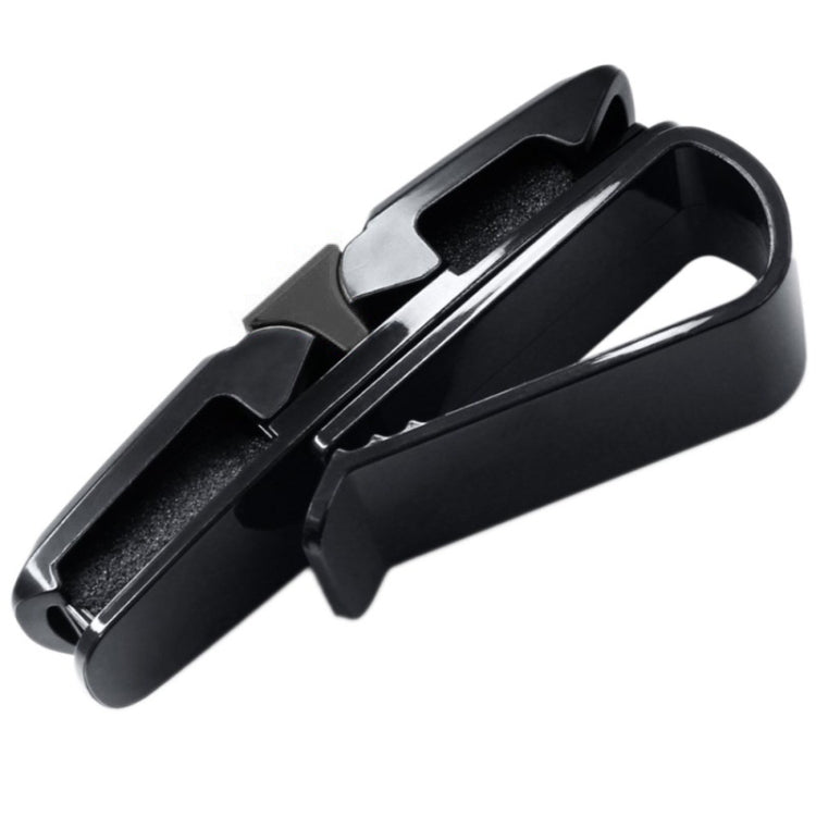 Car eyeglasses clip holder, close-up of U-shaped frame and spring clip