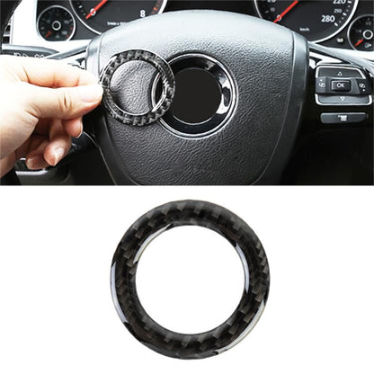 Steering wheel center decorative ring sticker, black carbon-fiber weave