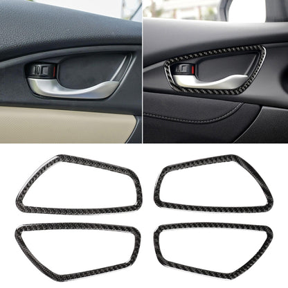 Car door inner wrist frame trim sticker with carbon-fiber patterned border