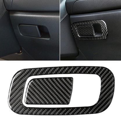 Black carbon fiber storage box switch trim cover with white border and textured weave