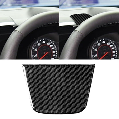 Black carbon fiber dashboard insert sticker with trapezoid weave pattern