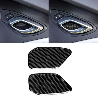 Car door inner handle wrist panel decorative sticker with carbon-fiber style weave
