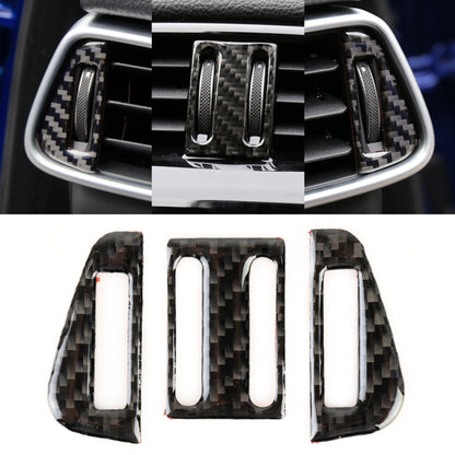 Car air outlet decorative sticker set with carbon fiber trim and raised white inserts