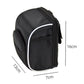 Black oval bicycle front phone bag with white piping and full zipper closure
