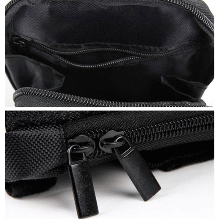 Black bicycle front bag close-up showing double zippers and tab pulls