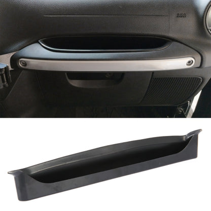 Car door handle storage organizer tray for front passenger door opening