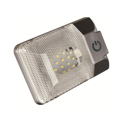 Rectangular LED marine dome ceiling light with clear lens and white LED panel