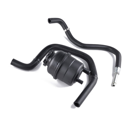 Power steering reservoir and hose kit with black hoses and fittings