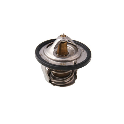 Car thermostat with spring and rubber seal, metal housing and valve stem