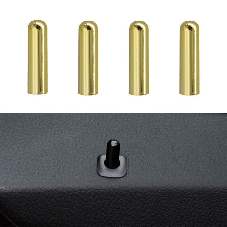 Car door lock cover caps, 4-piece set, gold metallic finish