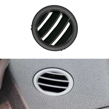 Black circular dashboard air vent with three horizontal slats and outer mounting ring