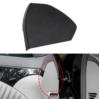 Right front door trim panel cover, black textured plastic