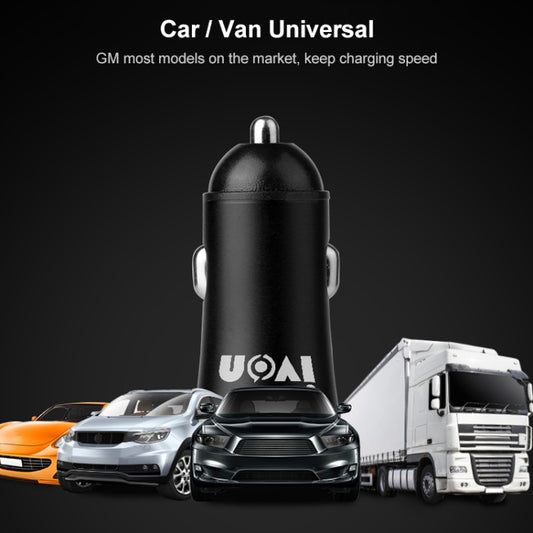 IVON CC26 5V 2.1A Dual USB Port Mini Car Charger, CC26 Grey, CC26 Black