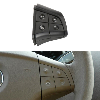 Black 4-button steering wheel switch panel with volume and phone-style icons