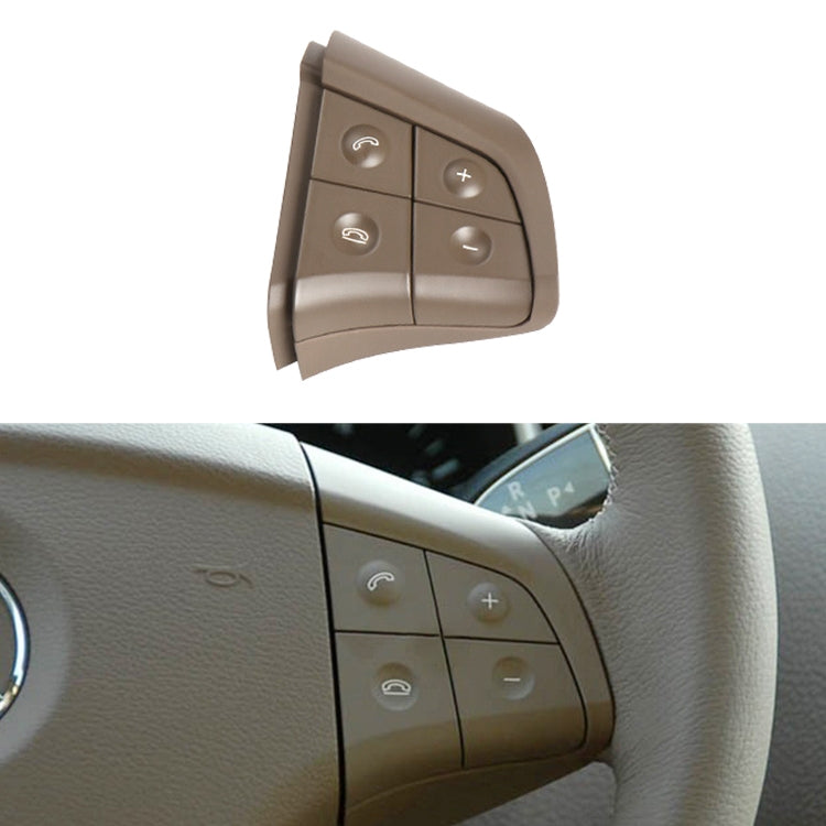 Coffee brown 4-button steering wheel switch panel with volume and phone-style icons