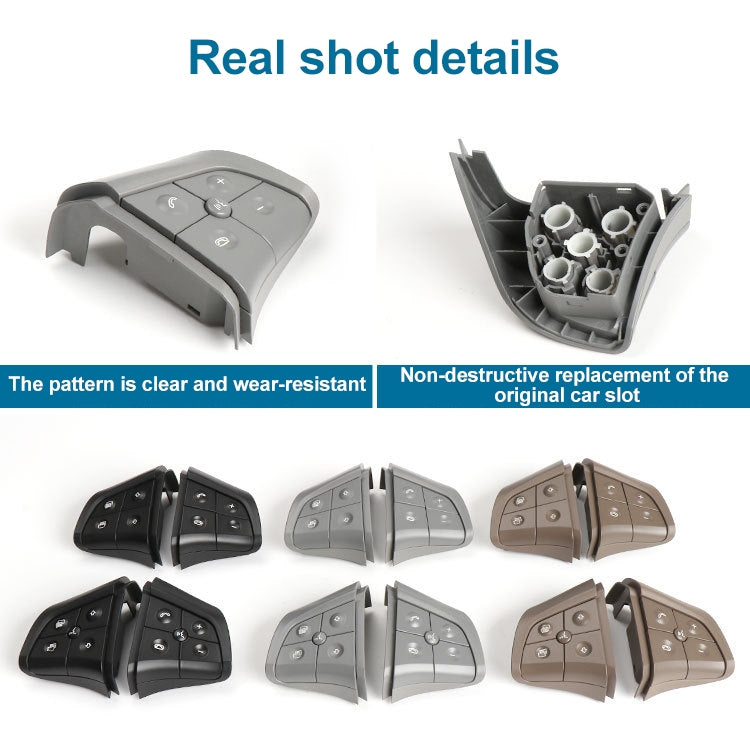 Steering wheel switch panel showing front and back of 4-button replacement part