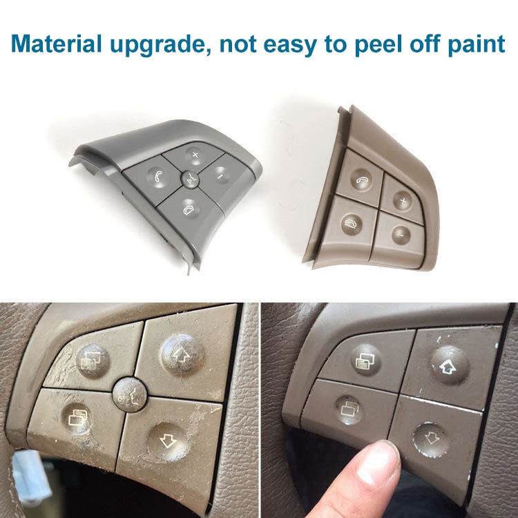 Steering wheel switch panel set with grey and coffee brown front buttons and texture