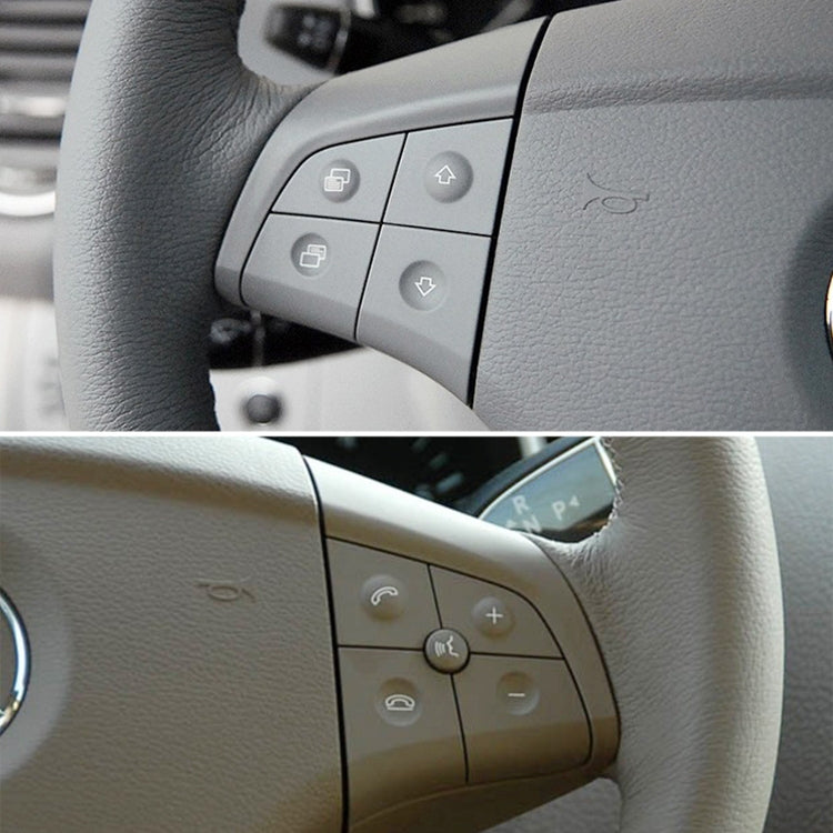 Steering wheel switch button panels, grey and coffee tan, 4-button layout