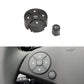 Black steering wheel switch button panel with OK ring and arrow icons, left control