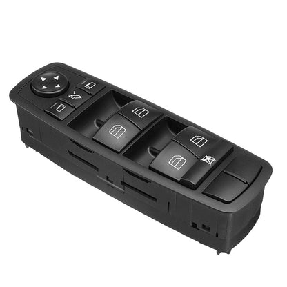 Black power window master control switch with rocker and lock buttons