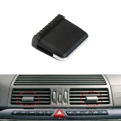 Black car HVAC air vent switch paddle, square cap with toothed grip on the side