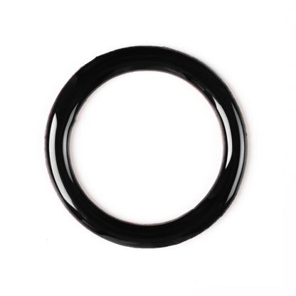 Carbon fiber trim ring for one-button start, glossy black with silver edge