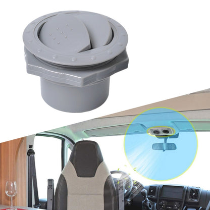 Round AC air outlet vent, grey plastic cover for RVs and buses
