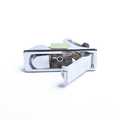 Silver metal compression latch with lever, raised trigger, non-locking design