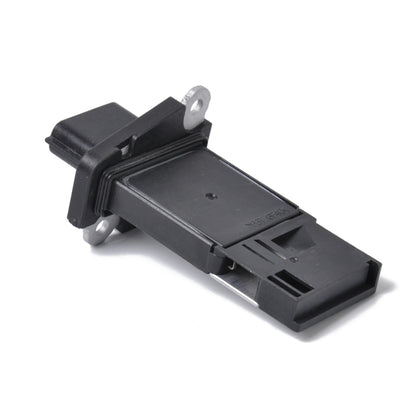 Car mass air flow sensor, black housing with mounting bracket and connector tabs