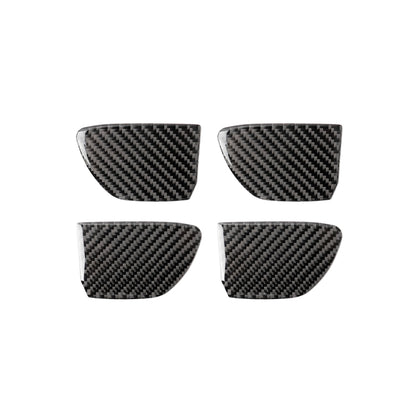 Set of four carbon fiber patterned inner door handle wrist panel stickers, curved