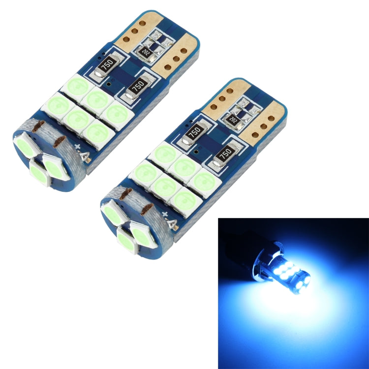 Pair of T10 LED clearance bulbs with blue lens LED chips, dual pin base