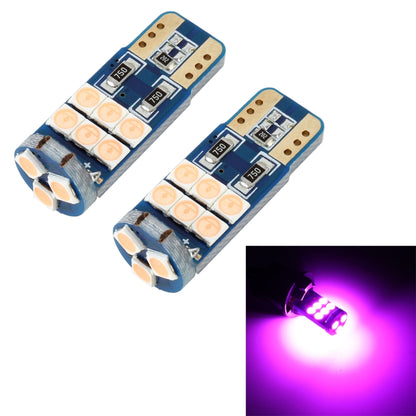 Pair of T10 LED clearance bulbs with pink lens LED chips, dual pin base
