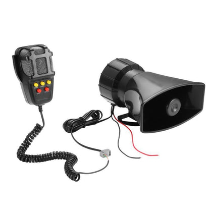 Car electric alarm air horn siren speaker kit with handheld microphone and wiring