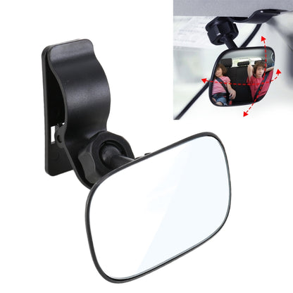 Adjustable clip-on blind spot mirror with oval glass and black rear mounting bracket