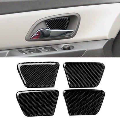 Car door bowl sticker set, carbon-fiber look, dark black, 4 pieces